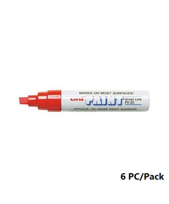 Paint Marker, Uni-Ball, PX-30, Chisel Tip, 4.0 - 8.5mm, Red, 6 PC/Pack