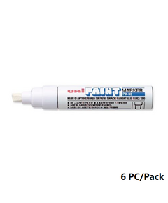 Paint Marker, Uni-Ball, PX-30, Chisel Tip, 4.0 - 8.5mm, White, 6 PC/Pack