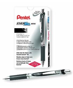 Pen, Pentel, BL77-AH, 7.0mm,Energel ,Retractable,Black, 12 Pcs/Pack