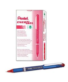 Pen, Pentel, BLN25-BH, 0.5mm,Energel, Capped,Red, 12 Pcs/Pack