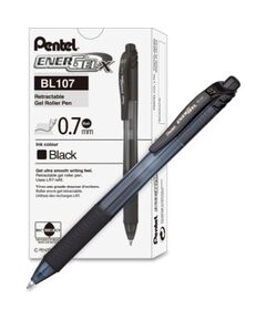 Pen, Pentel, BL107-AH, 0.7mm,Energel X, Retractable, Black, 12 Pcs/Pack