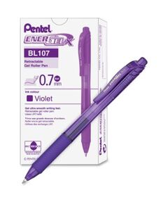 Pen, Pentel, BL107-VH, 0.7mm,Energel X, Retractable, Violet, 12 Pcs/Pack