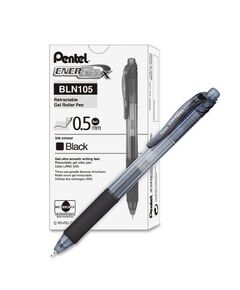 قلم، بنتل، قلم حبر(انرجل)، 0.5 مم، ضغاط، اسود، 12حبة/علبة