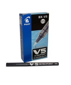 Pen, PILOT,HI-TECPOINT, Sign Pen (BX-V5),0.5 mm, Black, 12 Pcs/Pack