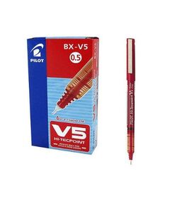 Pen, PILOT,HI-TECPOINT , Sign Pen (BX-V5),0.5 mm, Red, 12 Pcs/Pack