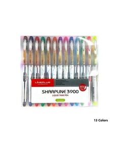 قلم، لاين بلس، شارب لاين 3900، قلم حبر(جل سائل)، 0.5 مم، بغطاء، الوان متنوعة، 13 لون/علبة
