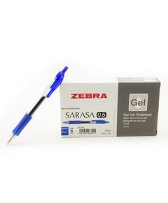 قلم، زيبرا، قلم حبر جل  (ساراسا كليب)، 0.5 مم، ضغاط، ازرق، 12حبة/علبة