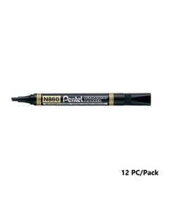 Permant Marker Use To Mark On Most Surfaces , Pentel, N860-A, Maxiflo,Chisel Nip, Black, 12 PC/PACK