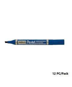 Permant Marker, Use To Mark On Most Surfaces , Pentel, N860-C, Maxiflo,Chisel Nip, Blue, 12 PC/Pack