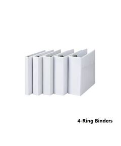 Ring Binders, SIMBA, 4-Ring Binders, 0.5 in (12.5 mm), A4, White