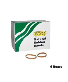 Rubber Bands,Natural Rubber, ROCO, Brown, 110 gram, 6 Box