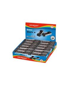 Rubber Eraser, KEYROAD, KR-971492 Eraser, Big, Black, 20 PC/Pack