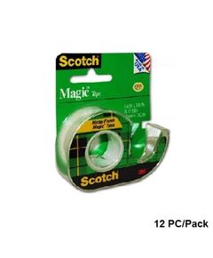 Tape, SCOTCH, 3M, Magic Tape, 3/4 in ( 1.9 cm )X 18.00 yd ( 32.92 m ) , Clear, 12 PC/Pack