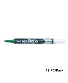 Whiteboard Marker, Pentel, MWL6S-D, Maxiflo,1.5/4.7 mm, Chisel Nip, Green, 12 Pc/Pack