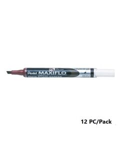 Whiteboard Marker, Pentel, MWL6S-E, Maxiflo,1.5/4.7 mm, Chisel Nip, Dred, 12 Pc/Pack