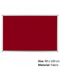 Fabric Wall Mounted Bulletin Board (90x120cm) - Red, Unbranded