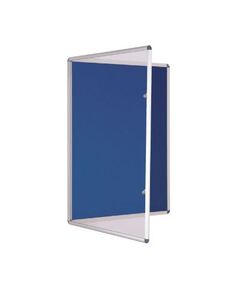 Lockable Noticeboard (60x90cm) - Wall Mounted, Blue with Matching Lock and Key