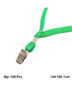 Card Holder String With Metal Clip Green 100 PC/Pack