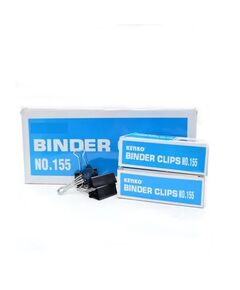 Clips, Jingling, Binder Clips No.155, 1 1/4" in ( 32mm ), Black, (Pack of 12 boxes)