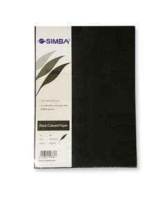Colored Paper, SIMBA, 80 gsm, A4 (100 sheets), Black