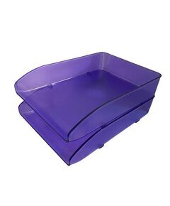 Desk Tray METRO 2 Tries Plastic Purple Transparent