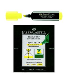Highlighter Marker, Faber-Castell, 1 - 5 mm, Chisel Tip, Yellow, 10 PC/Box