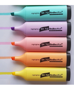 Highlighter Marker, SCRIKSS, Chisel Tip, Pastel Colors, 5 Colors/Box