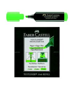 Highlighter Marker, Faber-Castell, 1 - 5 mm, Chisel Tip, Green, 10 PC/Box