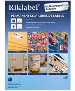 Labels, Riklabel, Multi-purpose Labels, 56 Labels/Sheet, 52.5 x 21.5 mm, white