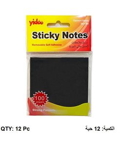 Memo Paper, YIDOO, Sticky Note, (75x75mm), Black Color, 100 Sheets, 12 PC/Pack