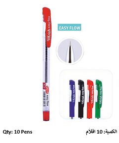قلم، كريش، قلم جاف، 0.7 مم، احمر، 10 حبة/ علبة
