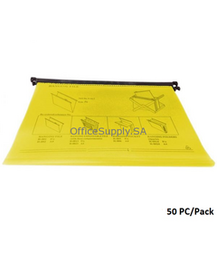 Suspension Files, F4, 1/5 Tab Cut (Removable), Plastic, Yellow,50 PC/Pack