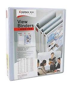 COMIX HD View Binders PVC, A4 Size, 3-D 50mm (2.0"), White Color