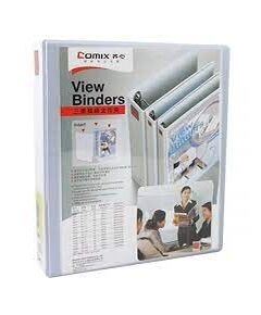 COMIX HD View Binders PVC, A4 Size, 4-D 25mm (1.0"), White Color