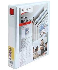 COMIX HD View Binders PVC, A4 Size, 4-D 40mm (1.5"), White Color