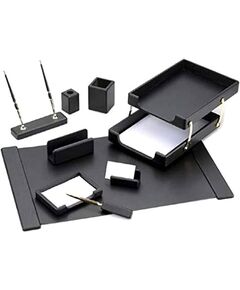 مجموعة مكتبية (مكونة من 9 قطع) - لون أسود