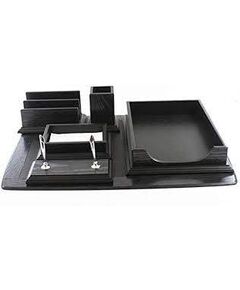 Executive Essentials: 7-Piece Black Desk Set