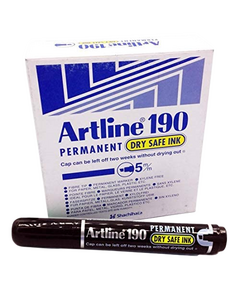 Permanent Marker, ARTLINE 190 ,Chisel Tip, 2-5mm, Black, 12 PC/Pack