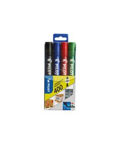 Permanent Marker, Pilot, 1.5 - 3 mm, Chisel Tip, Assorted Color, 4 Colors/Box
