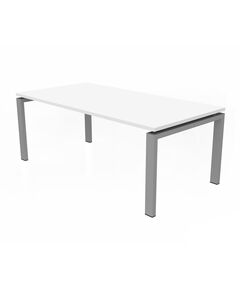 Coffee EBTIKAR Table - White Top Metal Legs Grey 120cm.