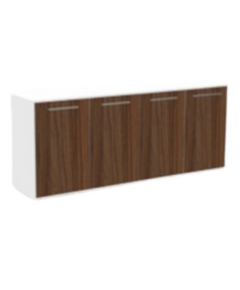 Cabinet ROAYA Credenza 4 Wooden Doors - White + Brown  90cm H