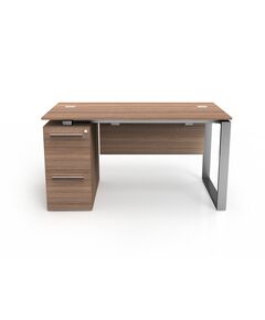 Desk EBTIKAR Brown Pedestal, 1 Box, 1 File - 140cm