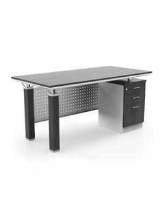 Desk HOOR with Fixed Pedestal - Black 120 cm