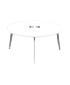 طاولة إبتكار دائرية للإجتماعات - أبيض (أرجل معدنية) ق200 سم