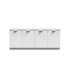 Cabinet ROAYA Credenza 4 Wooden Doors - White 90cm H