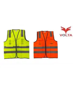 Safety zoon, Reflective Fabric Vest - VOLTA  RF 040 with Zipper & Pocket Yellow & Orange 120 GSM