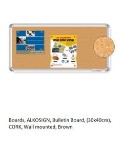 Cork Bulletin Board (30x40cm) - Wall Mounted Brown Corkboard