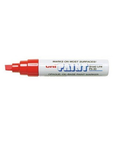 Paint Marker, Uni-Ball, PX-30, Chisel Tip, 4.0 - 8.5mm, Red