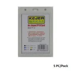 Badges & Holders, KEJEA PP ID Card Holders - T-593V (54x90mm), Plastic, White, 5 PC/Pack