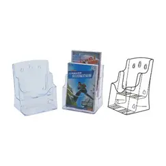 Desk Organizer, KEJEA, Countertop Display Rack K-154, 2 Pocket, A5, Plastic, Clear